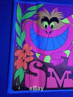 Cheshire Cat Alice in Wonderland Vintage Black Light Poster SMILE 1970