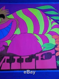 Cheshire Cat Alice in Wonderland Vintage Black Light Poster SMILE 1970