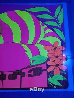 Cheshire Cat Alice in Wonderland Vintage Black Light Poster SMILE 1970