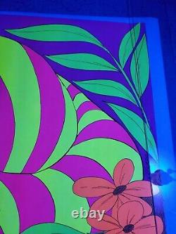 Cheshire Cat Alice in Wonderland Vintage Black Light Poster SMILE 1970 Awesome