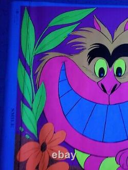 Cheshire Cat Alice in Wonderland Vintage Black Light Poster SMILE 1970 Awesome