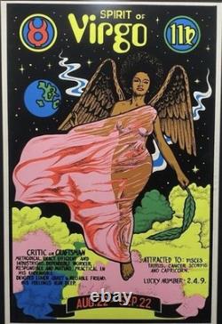 Classic blacklight Spirit of Virgo Zodiac Poster Funky Enterprise w light