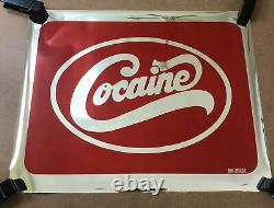 Cocaine Original Vintage Black light Poster Headshop 1970s Drugs Pinup Satire