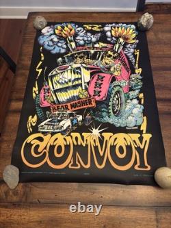 Convoy Trucker BLACKLIGHT POSTER 32 Rare NOS Vtg 70s Nate Owens Flocked Masher
