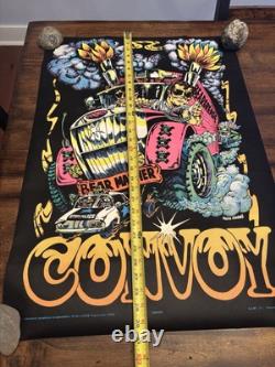 Convoy Trucker BLACKLIGHT POSTER 32 Rare NOS Vtg 70s Nate Owens Flocked Masher