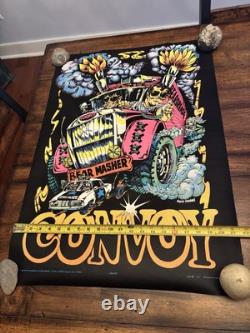 Convoy Trucker BLACKLIGHT POSTER 32 Rare NOS Vtg 70s Nate Owens Flocked Masher