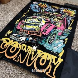 Convoy Trucker Blacklight Poster 31 Nate Owens 1970s Vintage Flocked Masher