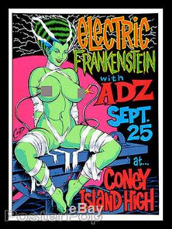 Coop CP98-06 Electric Frankenstein 1998 Silkscreen Poster Sexy Bride Blacklight