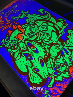 Crazy Dragons Original Vintage 1968 Blacklight Poster 24x36 by Commune COOL