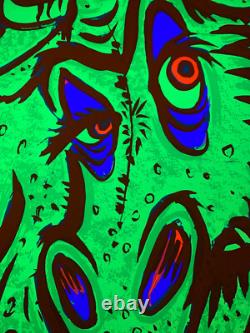 Crazy Dragons Original Vintage 1968 Blacklight Poster 24x36 by Commune COOL