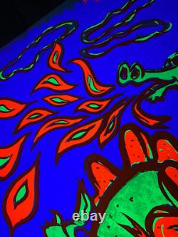 Crazy Dragons Original Vintage 1968 Blacklight Poster 24x36 by Commune COOL