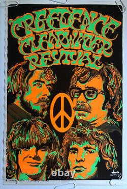 Creedence Clearwater Revival Vintage Blacklight Poster 1970 Pinup Beeghly CCR