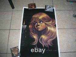 Cry Little Girl Blacklight Poster Velvet 1974 Dargis D. Raos Ramon Vintage #1