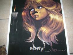 Cry Little Girl Blacklight Poster Velvet 1974 Dargis D. Raos Ramon Vintage #1