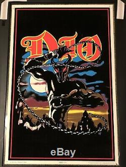 DIO HOLY DIVER Black Light Blacklight Velvet Poster Original 1984 Funky #809