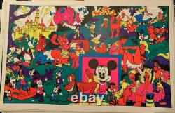 DISNEY AFTER DARK VINTAGE 1970's BLACKLIGHT HEADSHOP POSTER By WOLLY WOOD -NICE