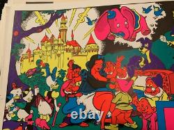 DISNEY AFTER DARK VINTAGE 1970's BLACKLIGHT HEADSHOP POSTER By WOLLY WOOD -NICE