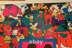 DISNEY AFTER DARK VINTAGE 1970's BLACKLIGHT HEADSHOP POSTER By WOLLY WOOD -NICE