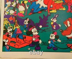 DISNEY AFTER DARK VINTAGE 1970's BLACKLIGHT HEADSHOP POSTER By WOLLY WOOD -NICE