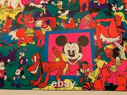 DISNEY AFTER DARK VINTAGE 1970's BLACKLIGHT HEADSHOP POSTER By WOLLY WOOD -NICE