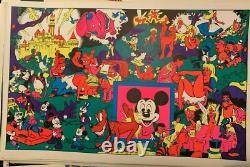 DISNEY AFTER DARK VINTAGE 1970's BLACKLIGHT HEADSHOP POSTER By WOLLY WOOD -NICE