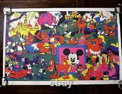 DISNEY AFTER DARK VINTAGE 1970's BLACKLIGHT HEADSHOP POSTER By WOLLY WOOD Orgy