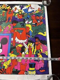 DISNEY AFTER DARK VINTAGE 1970's BLACKLIGHT HEADSHOP POSTER By WOLLY WOOD Orgy