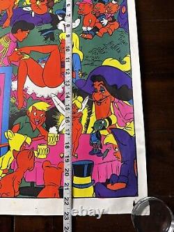DISNEY AFTER DARK VINTAGE 1970's BLACKLIGHT HEADSHOP POSTER By WOLLY WOOD Orgy