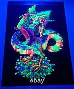 DRAGON 1970's VINTAGE BLACKLIGHT POSTER By M. C. Escher True Vintage Original