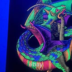 DRAGON 1970's VINTAGE BLACKLIGHT POSTER By M. C. Escher True Vintage Original