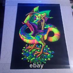 DRAGON 1970's VINTAGE BLACKLIGHT POSTER By M. C. Escher True Vintage Original