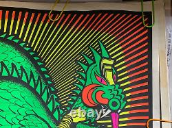 DRAGON DRAGON DRAGON 1970 VINTAGE HEADSHOP BLACKLIGHT POSTER By SOLINI -NICE