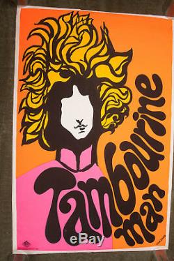 Dan Shupe Tamborine Man Black Light Vintage Poster 1967 Hippy Retro (HSE-21)RARE
