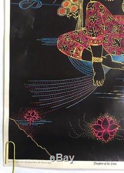 Daughter Of The Lotus Vintage Blacklight Poster Original Psychedelic 1970's Neon