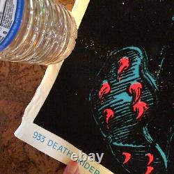 Death Rider #933 Original Black Light 1980 Poster Glitter Funky Ent Grim Reaper