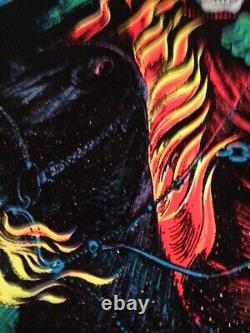 Death Rider #933 Original Black Light 1980 Poster Glitter Funky Ent Grim Reaper