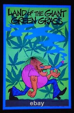 DetRetro313 1972 BLACKLIGHT LAND OF THE GIANT GREEN GRASS CANNABIS POSTER #80