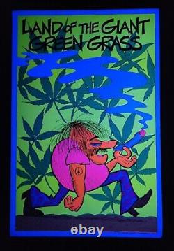 DetRetro313 1972 BLACKLIGHT LAND OF THE GIANT GREEN GRASS CANNABIS POSTER #80