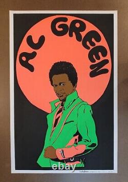 DetRetro313 1973 AL GREEN BLACKLIGHT POSTER TOM GATZ 23 X 35 #100