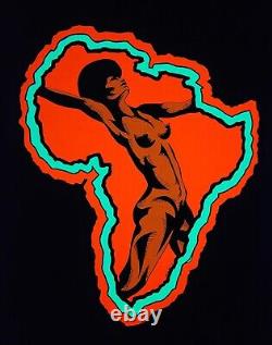 DetRetro313 #6 POSTER RARE AFRO DANCER ORIGINAL VINTAGE 1971 BLACKLIGHT ZASH