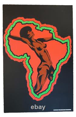 DetRetro313 #6 POSTER RARE AFRO DANCER ORIGINAL VINTAGE 1971 BLACKLIGHT ZASH