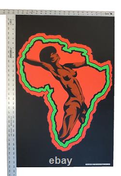 DetRetro313 #6 POSTER RARE AFRO DANCER ORIGINAL VINTAGE 1971 BLACKLIGHT ZASH