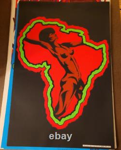 DetRetro313 #6 POSTER RARE AFRO DANCER ORIGINAL VINTAGE 1971 BLACKLIGHT ZASH