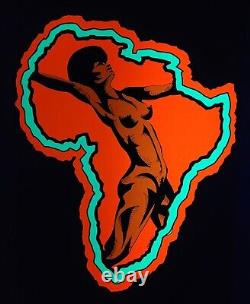 DetRetro313 #6 POSTER RARE AFRO DANCER ORIGINAL VINTAGE 1971 BLACKLIGHT ZASH