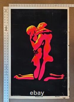DetRetro313 FLOCKED BLACKLIGHT POSTER FLAMING LOVE #10 COCORICO AA SALES