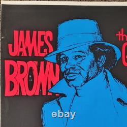 DetRetro313 RARE 1973 JAMES BROWN BLACKLIGHT POSTER WOODY PRODUCTS #10 31X22