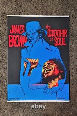 DetRetro313 RARE 1973 JAMES BROWN BLACKLIGHT POSTER WOODY PRODUCTS #10 31X22