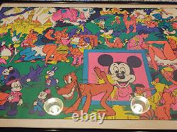 Disney Orgy Poster, Wally Wood The Realist, 1970's. Glows in Black Light