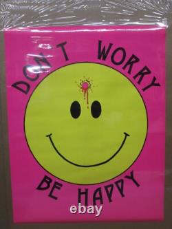 Don't worry be happy Vintage black light Poster 1989 love 18573