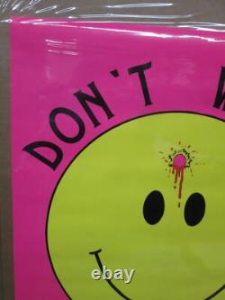 Don't worry be happy Vintage black light Poster 1989 love 18573